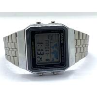 Casio Vintage World Time A500W Stainless Steel Silver Digital Unisex Watch