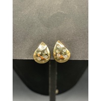 Ladies 18ct Yellow Gold Tear Stud Earrings