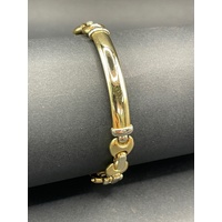 Mens 18ct Yellow Gold Fancy Bubble Link Bracelet