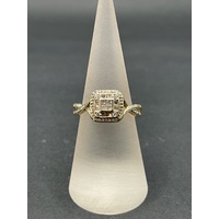 Ladies 10ct Yellow Gold Diamond Cluster Ring