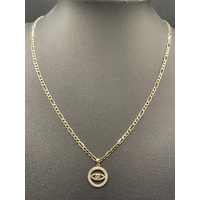 Ladies 9ct Yellow Gold Figaro Link Chain & Pendant