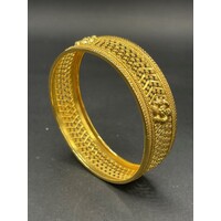 Ladies 21ct Yellow Gold Round Bangle