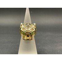 Ladies 18ct Yellow Gold Cut Out Panther Ring