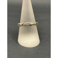 Ladies 9ct White Gold Twist Design Ring