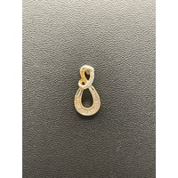 Ladies 9ct Yellow Gold Diamond Infinity Pendant