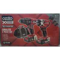 Ozito Power Xchange 18V Lithium-Ion Cordless 2 Piece Kit PXDDK-301