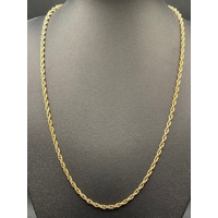 Unisex 9ct Yellow Gold Fancy Twist Link Necklace