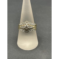 Ladies 9ct Yellow Gold 3 Set Diamond Rings