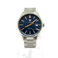 TAG Heuer Carrera Quartz Silver Steel Blue Dial 39mm Mens Watch WAR1112