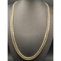 Mens 9ct Yellow Gold Tight Curb Link Necklace