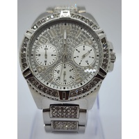 Guess Ladies Silver Tone Multi-function Stainless Steel Watch W1156L1