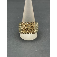 Mens 9ct  Solid Yellow Gold Chunky Ring