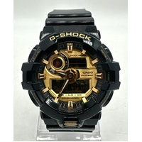 Casio G-Shock GA-710GB Analog Digital Black Gold Dial Mens Watch