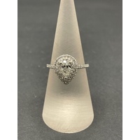 Ladies 18ct White Gold Pear Shape Diamond Ring