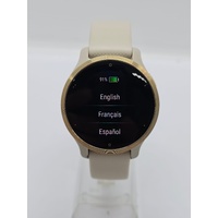 Garmin Venu 2S Smartwatch Light Gold Stainless Steel Bezel with Silicone Band