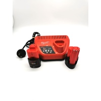 Milwaukee C12C 12V M12 Lithium-Ion Battery Charger with 2 x 12V 2.0Ah Battery