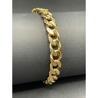 Mens 9ct Yellow Gold Curb Link Bracelet