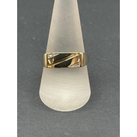 Mens 9ct Yellow Gold Signet Diamond Ring