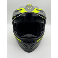 RXT Safari Black Fluro Motorcycle Helmet Size XL 60cm with Dust Bag