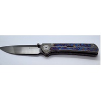 Maxace Peregrine ZDP189 Folding Knife 90mm Grey Titanium with Timascus Inlays