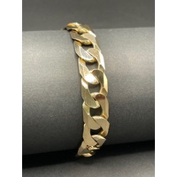 Mens 9ct Yellow Gold Curb Link Bracelet