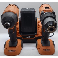 AEG 18V 2-Piece Combo Kit Impact Driver and Percussion Drill with 4.0Ah Battery