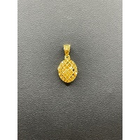 Ladies 21ct Yellow Gold Oval 3D Pendant