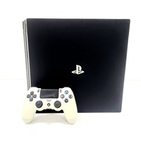 Sony PlayStation 4 Pro 1TB Game Console Black with White Controller and Cables