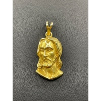 Unisex 18ct Yellow Gold Jesus Religious Pendant