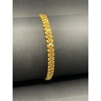 Ladies 22ct Yellow Gold Fancy Link Bracelet