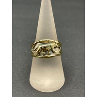 Mens 14ct Yellow Gold Panther Ring