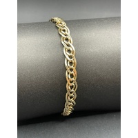 Ladies 9ct Yellow Gold Double Curb Link Bracelet