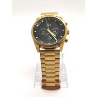 MVMT All Gold Black Dial Stainless Steel 5ATM WR Mens 4 Face Watch