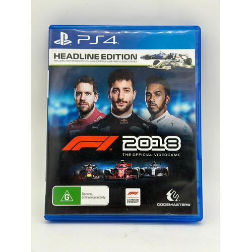 F1 2018 Headline Edition PlayStation 4 PS4 Video Game