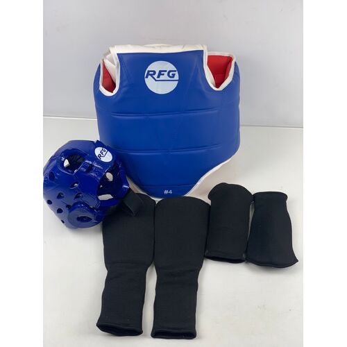 RFG Reversible Taekwondo Set Safety Vest with Head Gear and Pads