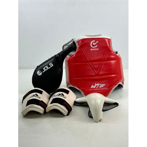 Wacoku Taekwondo Protective Gear Chest + Pads and Male Crotch Protection 