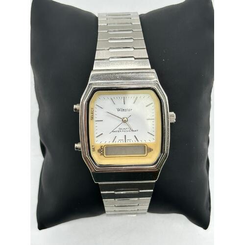 Winstar Retro Vintage Unisex Quartz Silver Stainless Steel Watch Analog Display