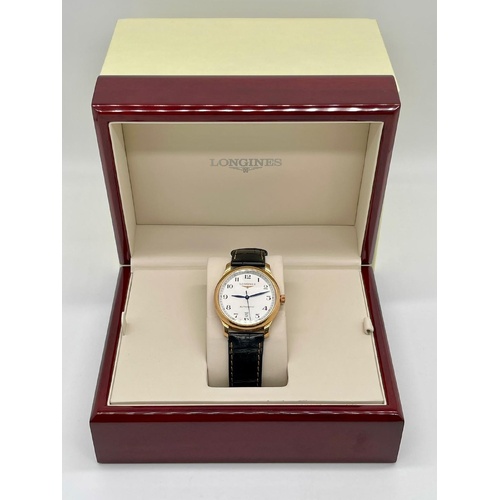 Longines Master Collection 18K Gold L2.628.8 38.5mm Automatic Leather Watch