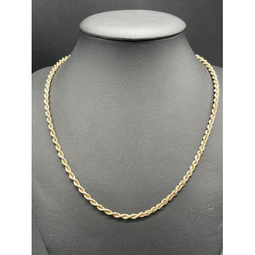 Ladies 9ct Yellow Gold Rope Necklace (Pre-Owned)