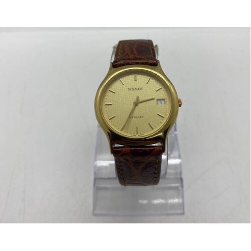 Tissot Stylist Unisex Leather Band Watch Pre owned