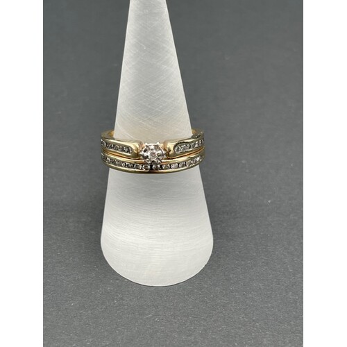 Ladies 9ct Yellow Gold Ring Set (Pre-Owned)