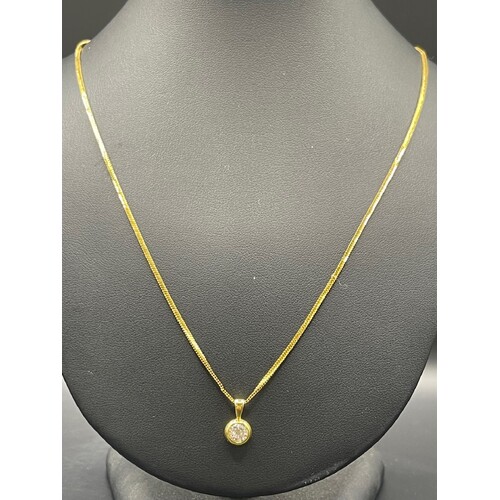 Ladies 22ct Yellow Gold Snake Link Chain & Diamond Pendant