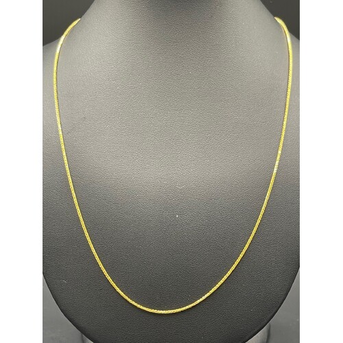 Ladies 22ct Yellow Gold Wheat Link Chain Necklace