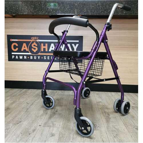 Unbranded Purple Rollator Walker with Seat and Basket Foldable Adjustable