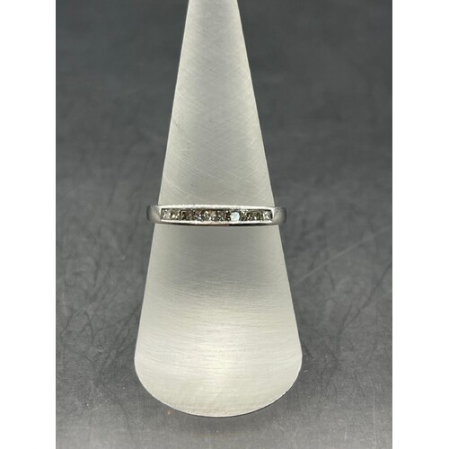 Ladies 9ct White Gold Diamond Stacker Ring