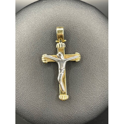 Unisex 18ct Yellow Gold Crucifix Pendant