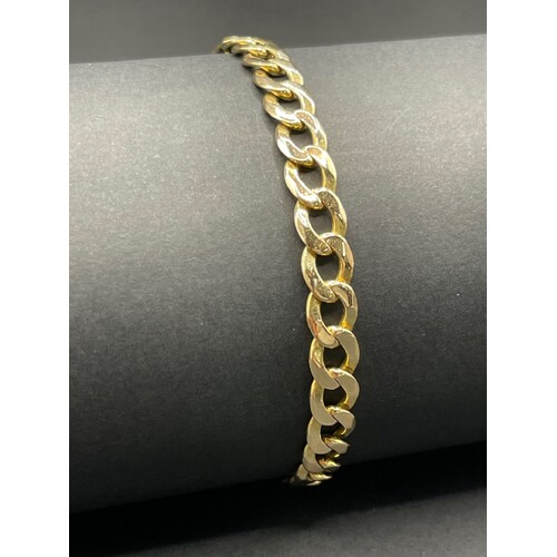 Mens 9ct Yellow Gold Curb Link Bracelet