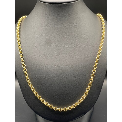 Ladies 18ct Yellow Gold Round Belcher Link Necklace