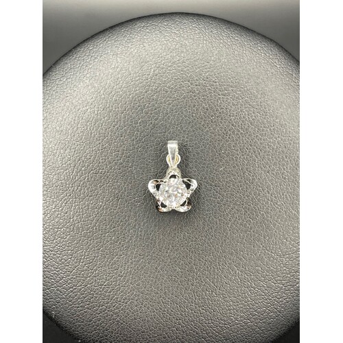 Ladies 18ct White Gold Cubic Zirconia Star Pendant