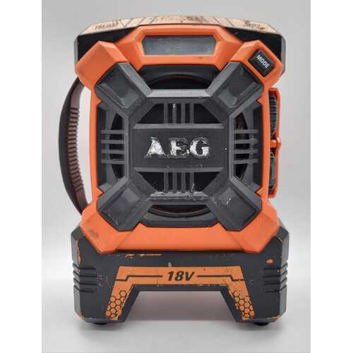 AEG Jobsite Radio BR18C-X4 Skin Only Compact 18V Radio for Jobsite Use